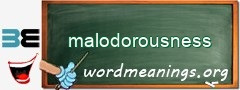 WordMeaning blackboard for malodorousness